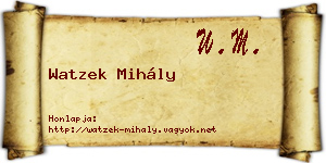 Watzek Mihály névjegykártya